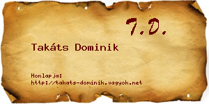 Takáts Dominik névjegykártya